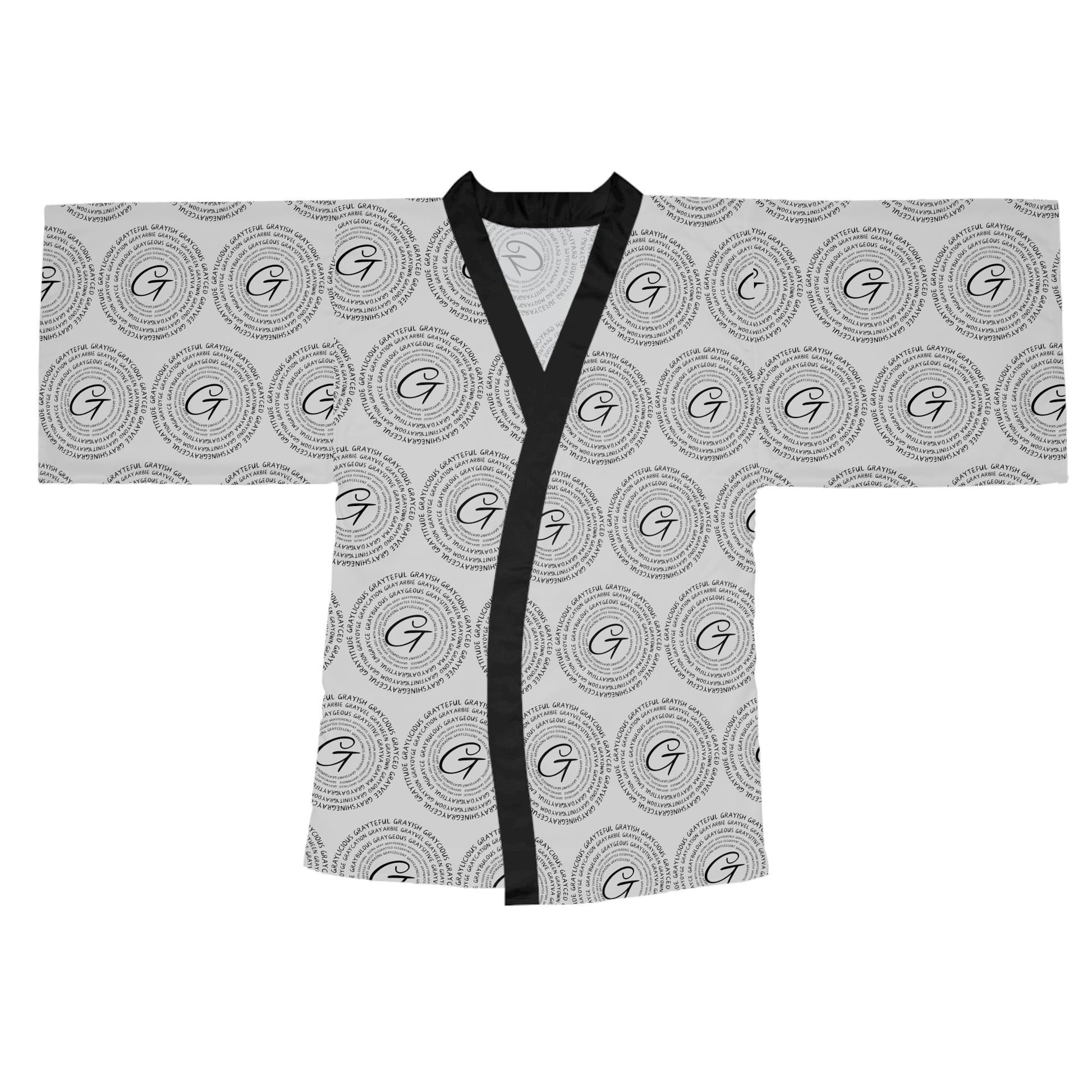 Long Sleeve Kimono Robe (AOP) circle Signature grayceful Grayceful LLC