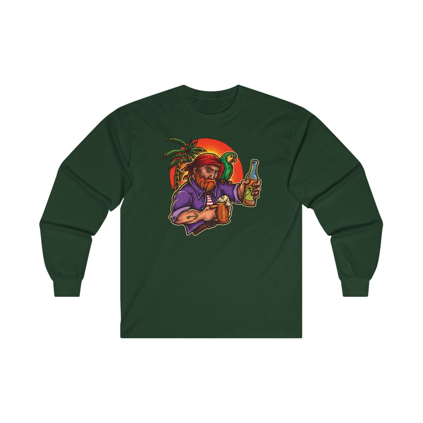 Sunset Pirate Beer Long Sleeve Tee The Devil's Pickle