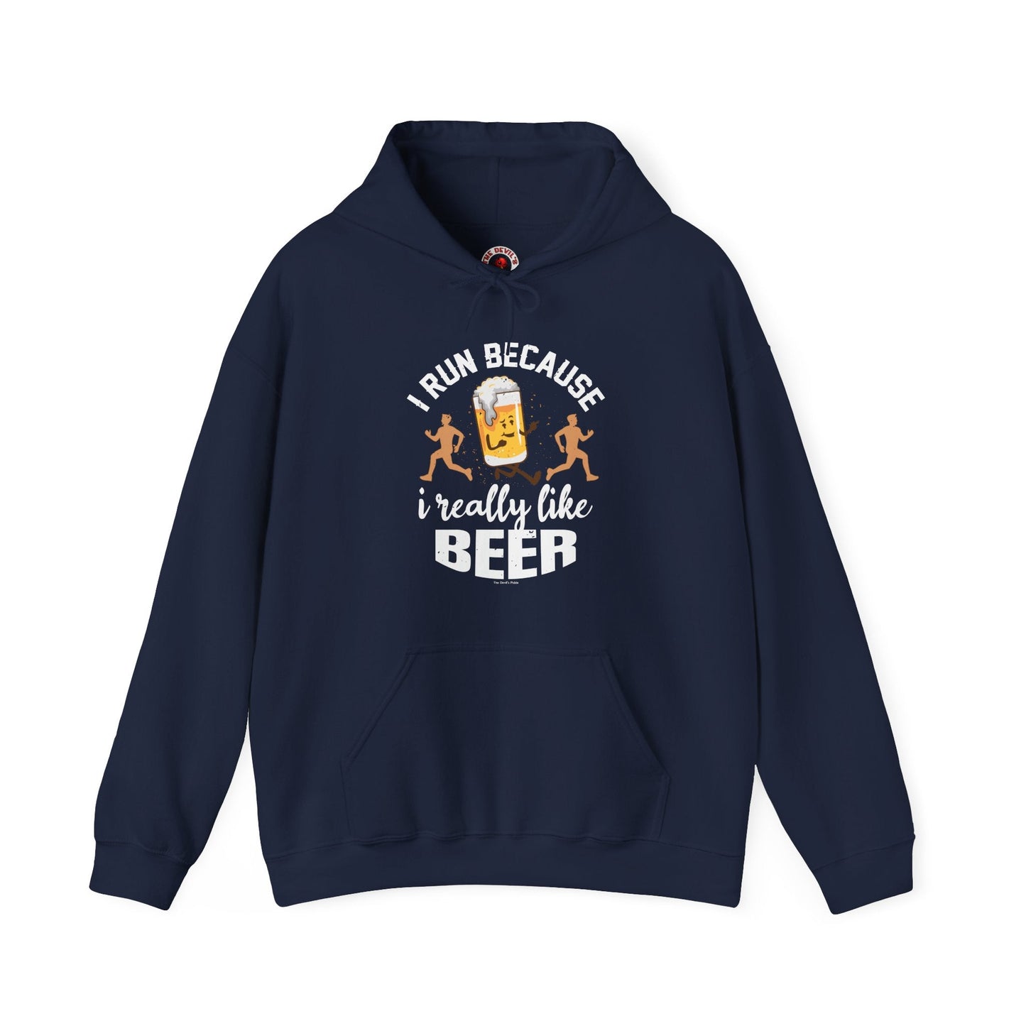 I Run Because I Really Like Beer Hooded Sweatshirt The Devil's Pickle