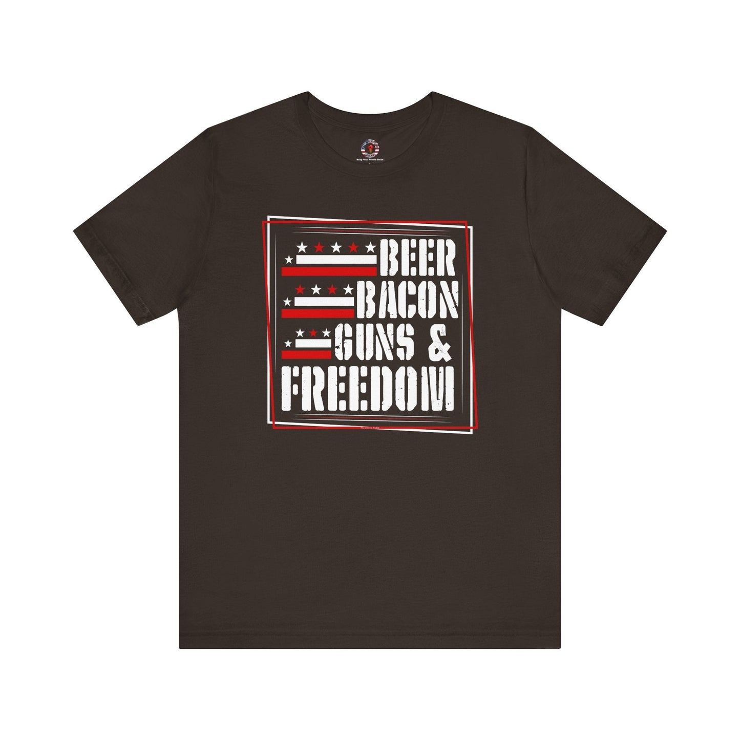 Beer Bacon Guns and Freedom T-Shirt The Devil's Pickle