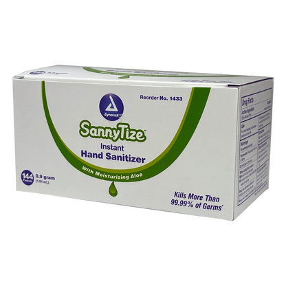 SannyTize Instant Hand Sanitizer, 0.9g Packet, Box of 144 quakekits.com