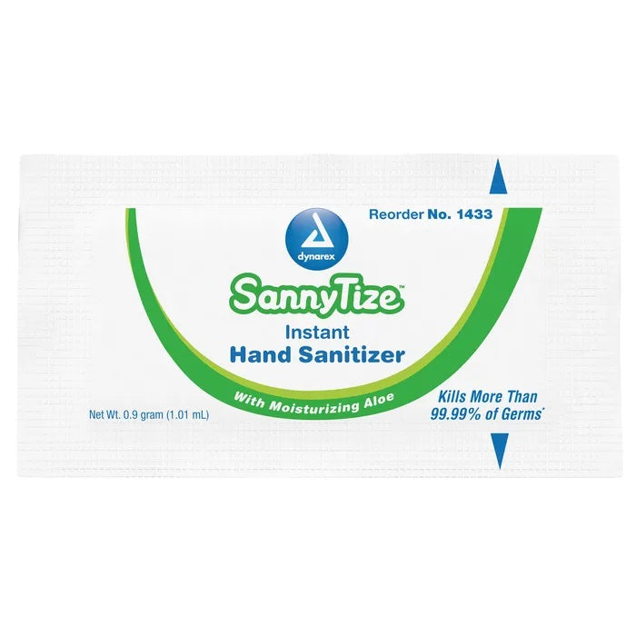 SannyTize Instant Hand Sanitizer, 0.9g Packet, Box of 144 quakekits.com