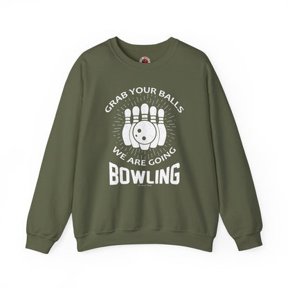 Grab Your Balls We Are Going Bowling Crewneck Sweatshirt The Devil's Pickle