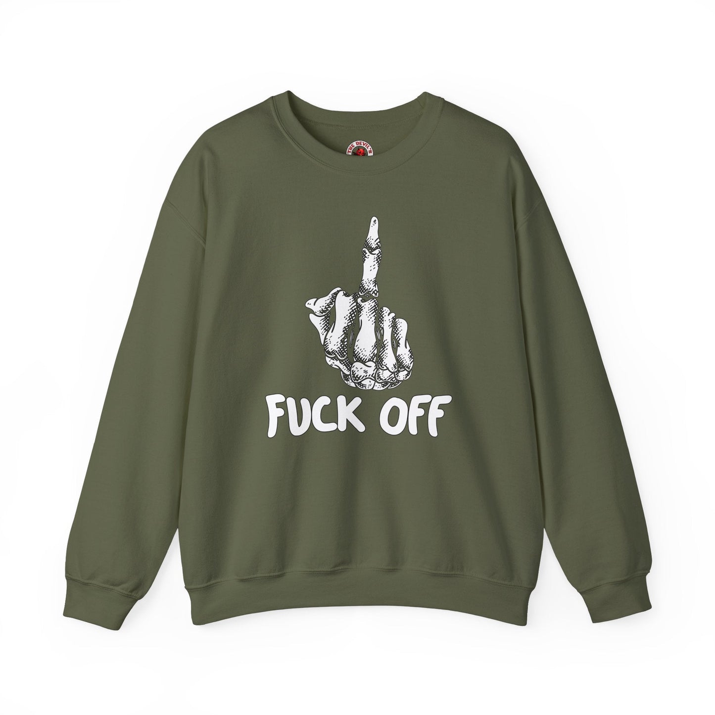 Fuck Off Finger Crewneck Sweatshirt The Devil's Pickle