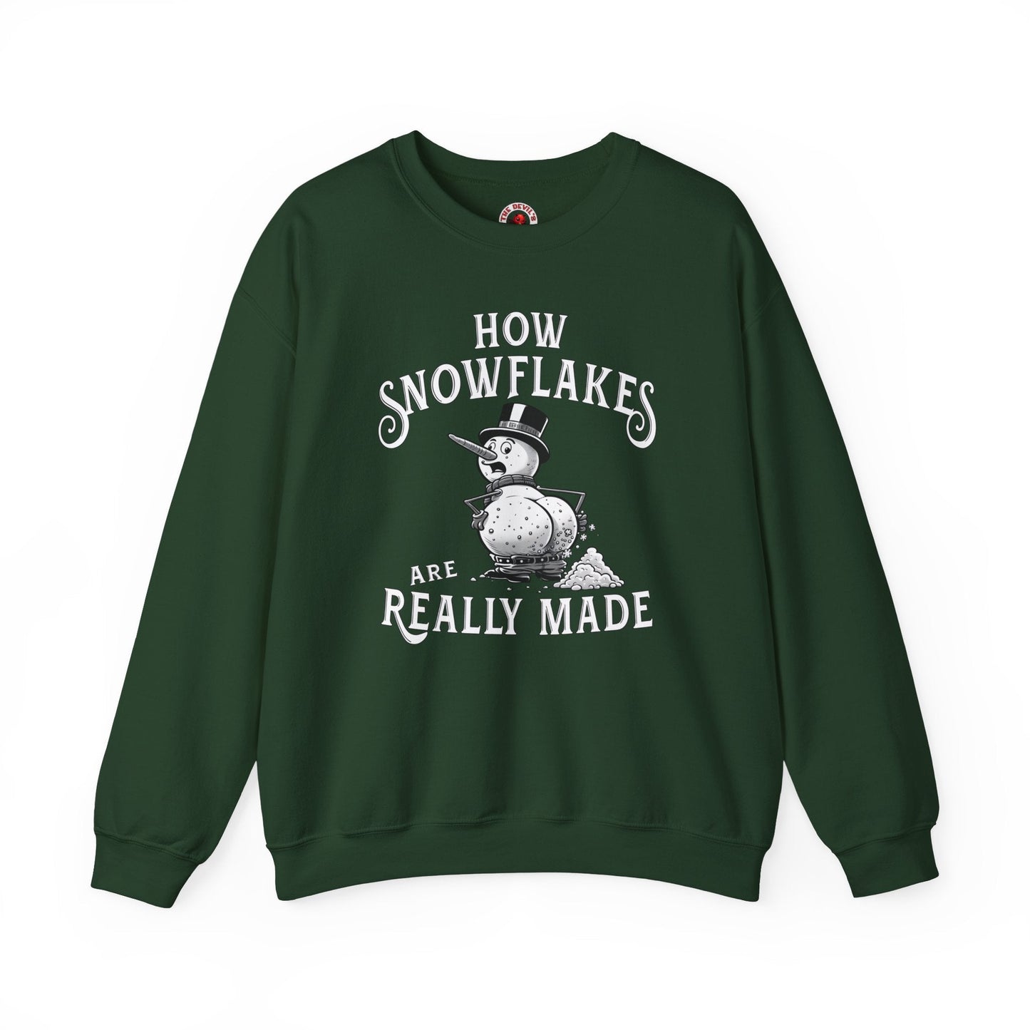How Snowflakes Are Really Made Crewneck Sweatshirt The Devil's Pickle