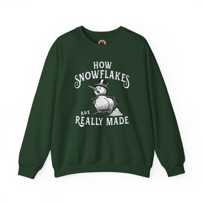 How Snowflakes Are Really Made Crewneck Sweatshirt The Devil's Pickle