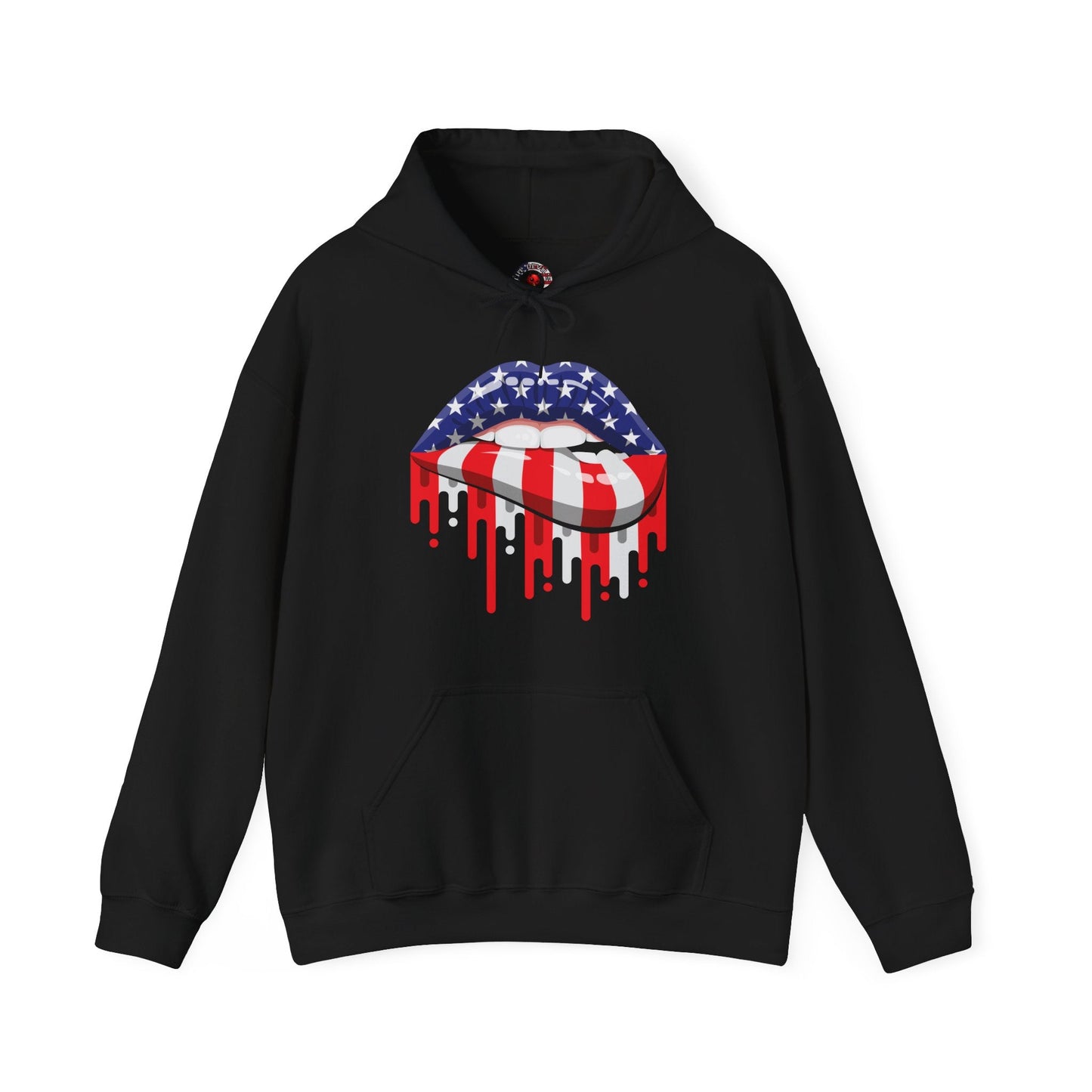 American Flag Lips Hooded Sweatshirt The Devil's Pickle