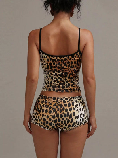 Leopard Print Cami ad Shorts Set New Era Fashion LLc