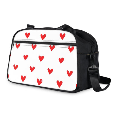 Fall in Love with Fitness Womens White Heart Print Fitness Handbag Country in My Heart