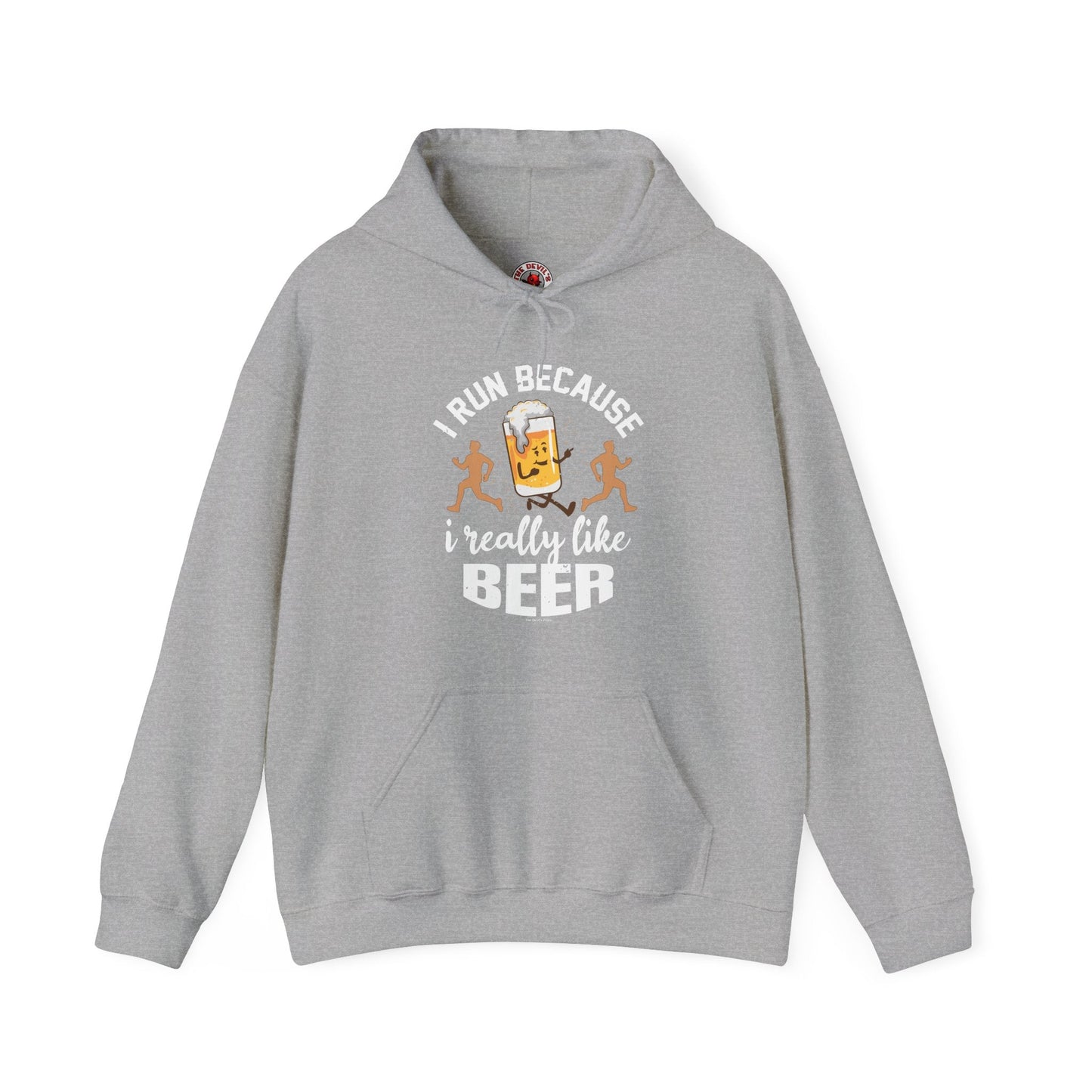 I Run Because I Really Like Beer Hooded Sweatshirt The Devil's Pickle
