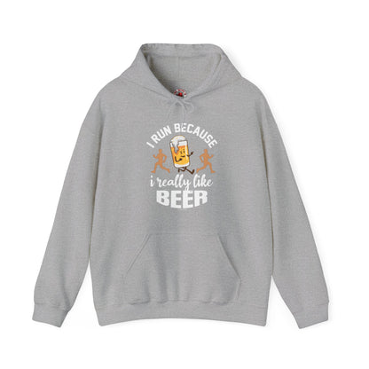 I Run Because I Really Like Beer Hooded Sweatshirt The Devil's Pickle