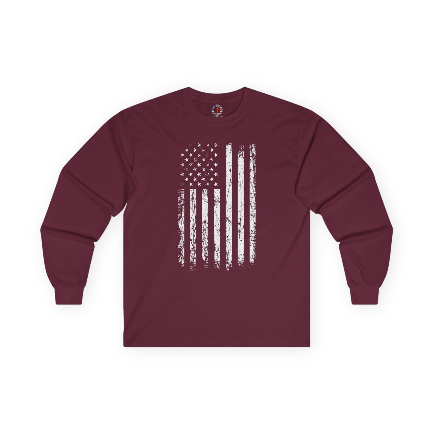 American Grunge Flag Long Sleeve Tee The Devil's Pickle