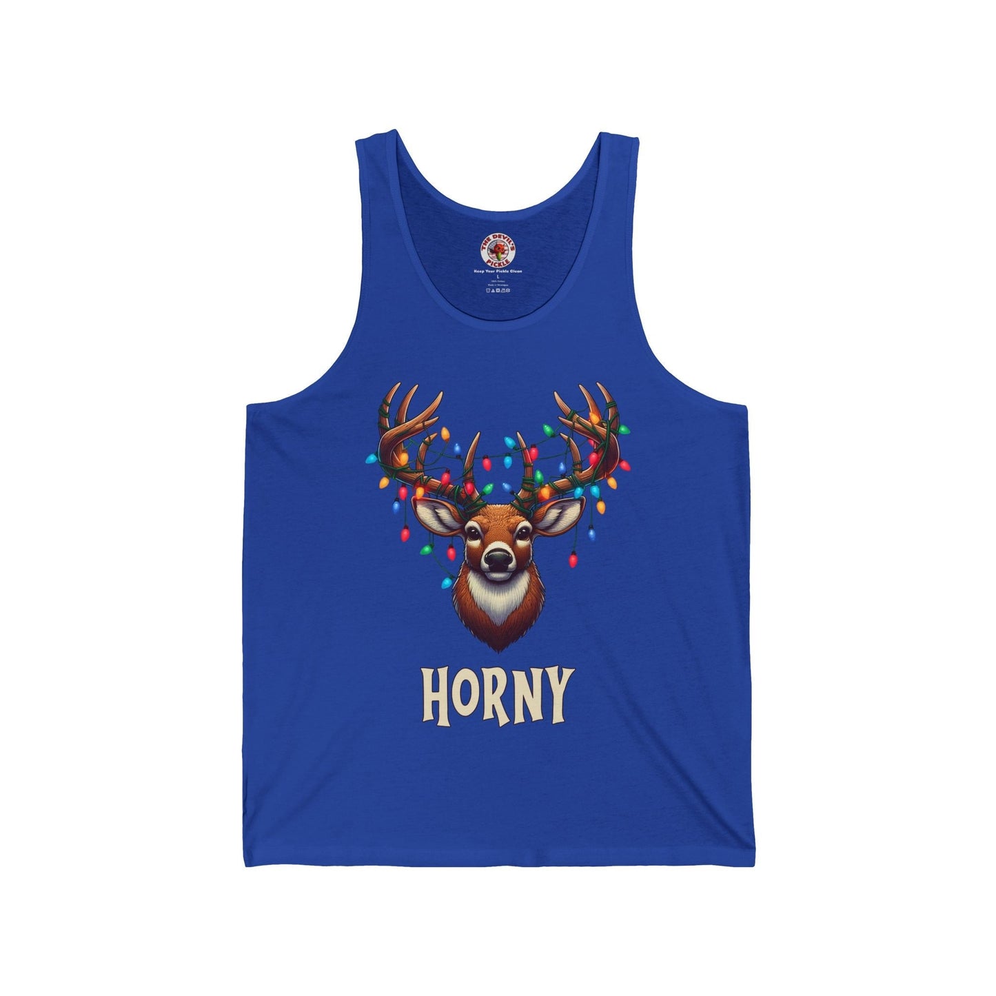 Horny Reindeer Tank Top The Devil's Pickle