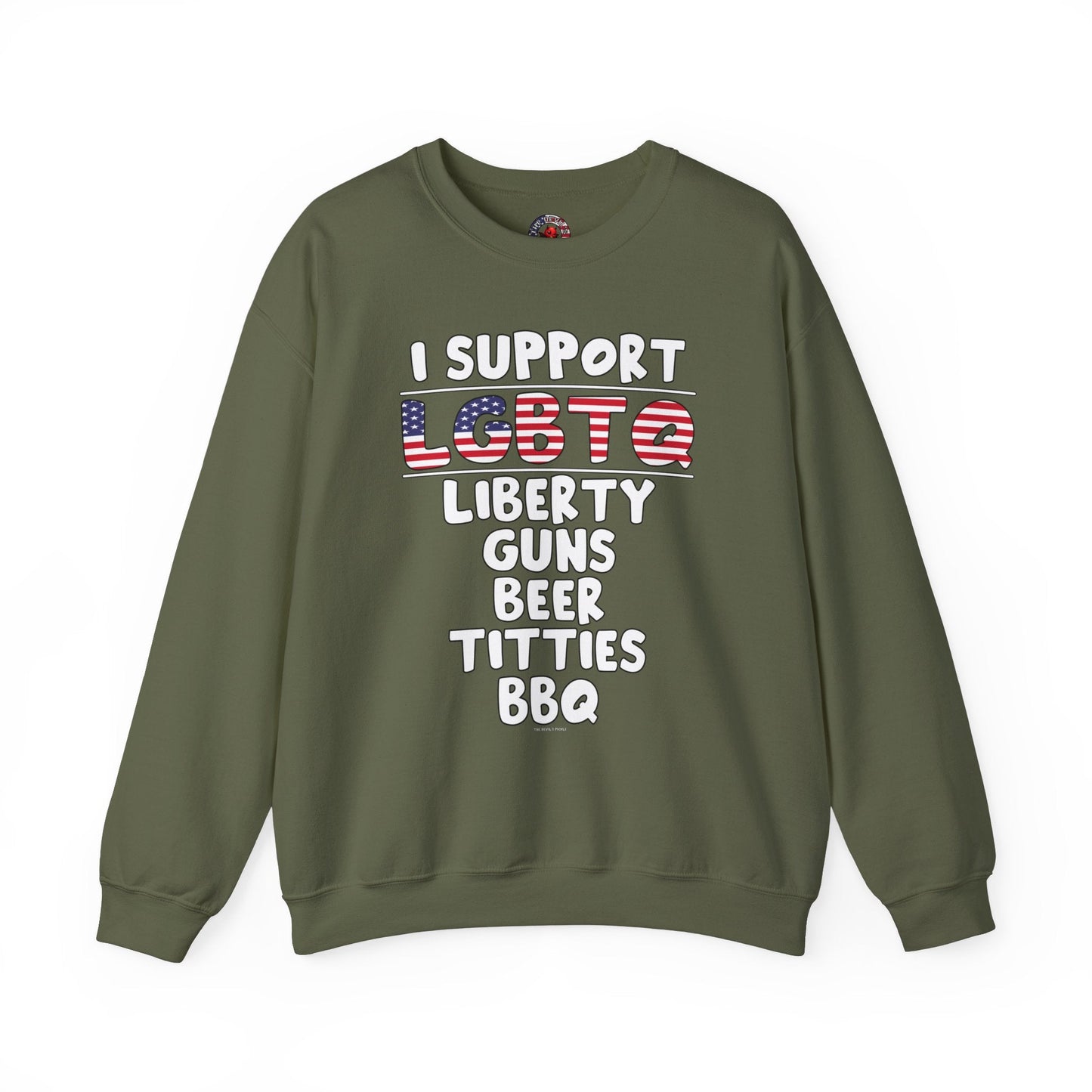 I Support LGBTQ Crewneck Sweatshirt The Devil's Pickle