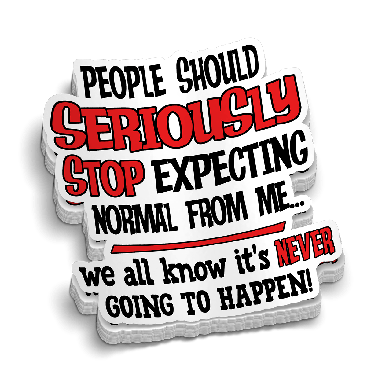 Expecting Normal Hard Hat Decal Armed American Supply