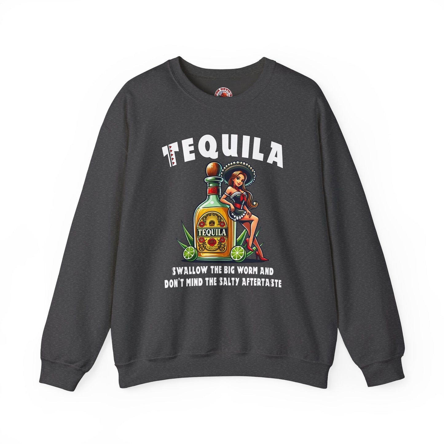 Tequila Swallow The Big Worm Crewneck Sweatshirt The Devil's Pickle