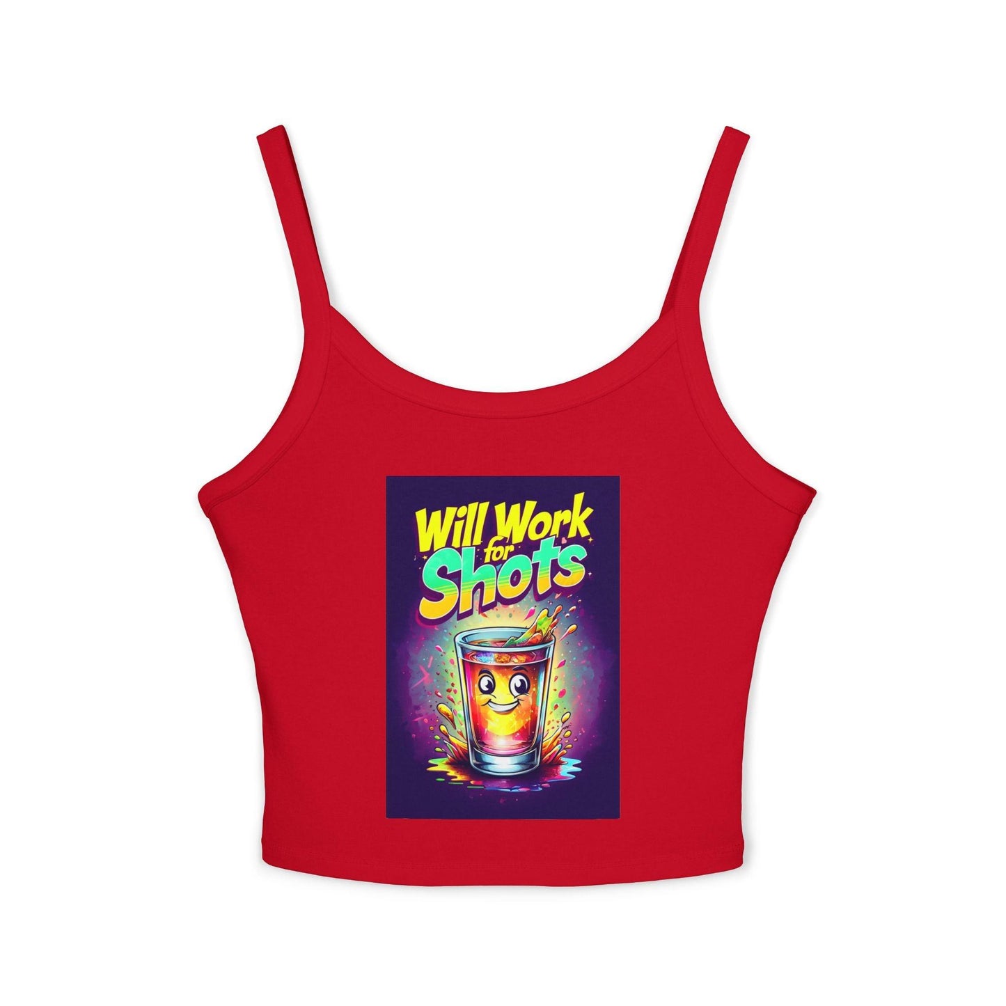 Will Work for Shots Womens Spaghetti Strap Tank Top Country in My Heart