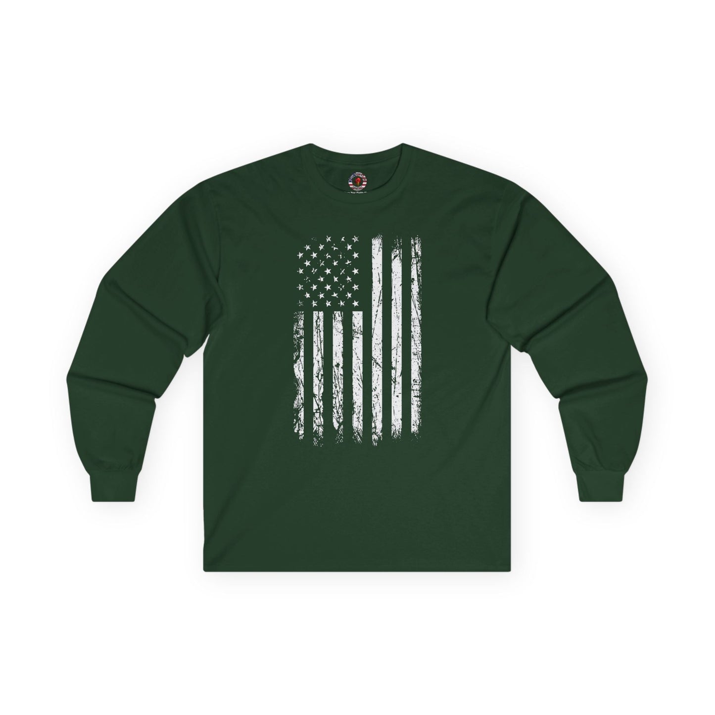 American Grunge Flag Long Sleeve Tee The Devil's Pickle