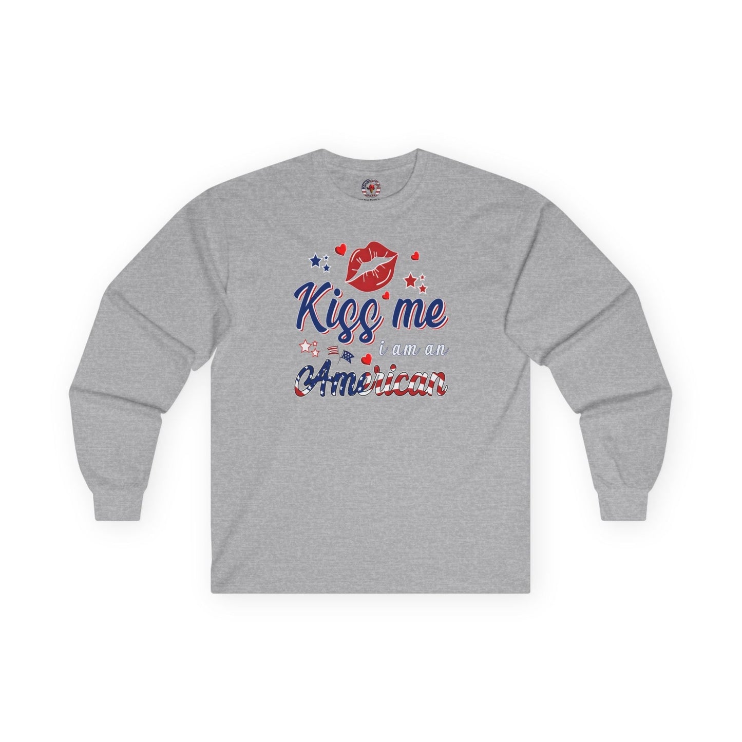 Kiss Me I Am An American Long Sleeve Tee The Devil's Pickle