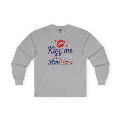 Kiss Me I Am An American Long Sleeve Tee The Devil's Pickle