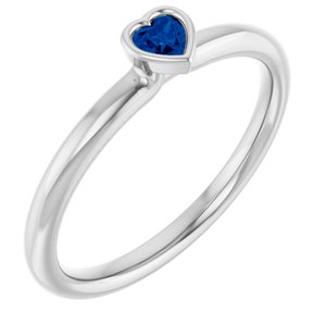Sterling Silver Natural Blue Sapphire Stackable Ring