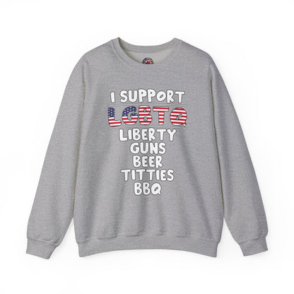 I Support LGBTQ Crewneck Sweatshirt The Devil's Pickle
