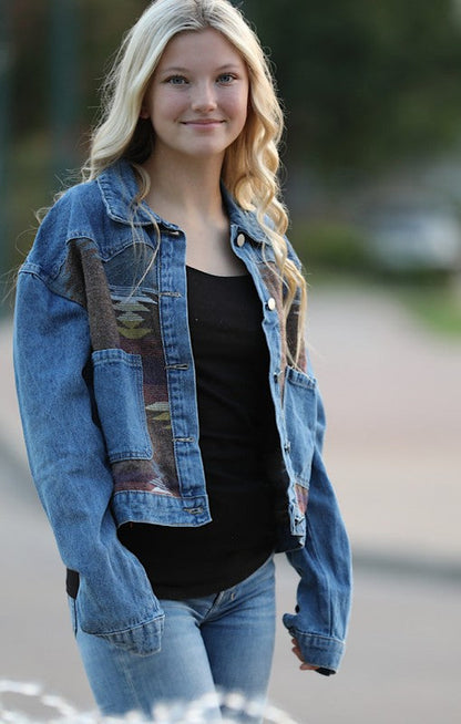 Contrast denim western jacket See size chart under “more details” The Fashion Celestial