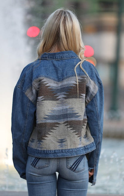Contrast denim western jacket See size chart under “more details” The Fashion Celestial