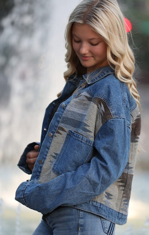 Contrast denim western jacket See size chart under “more details” The Fashion Celestial