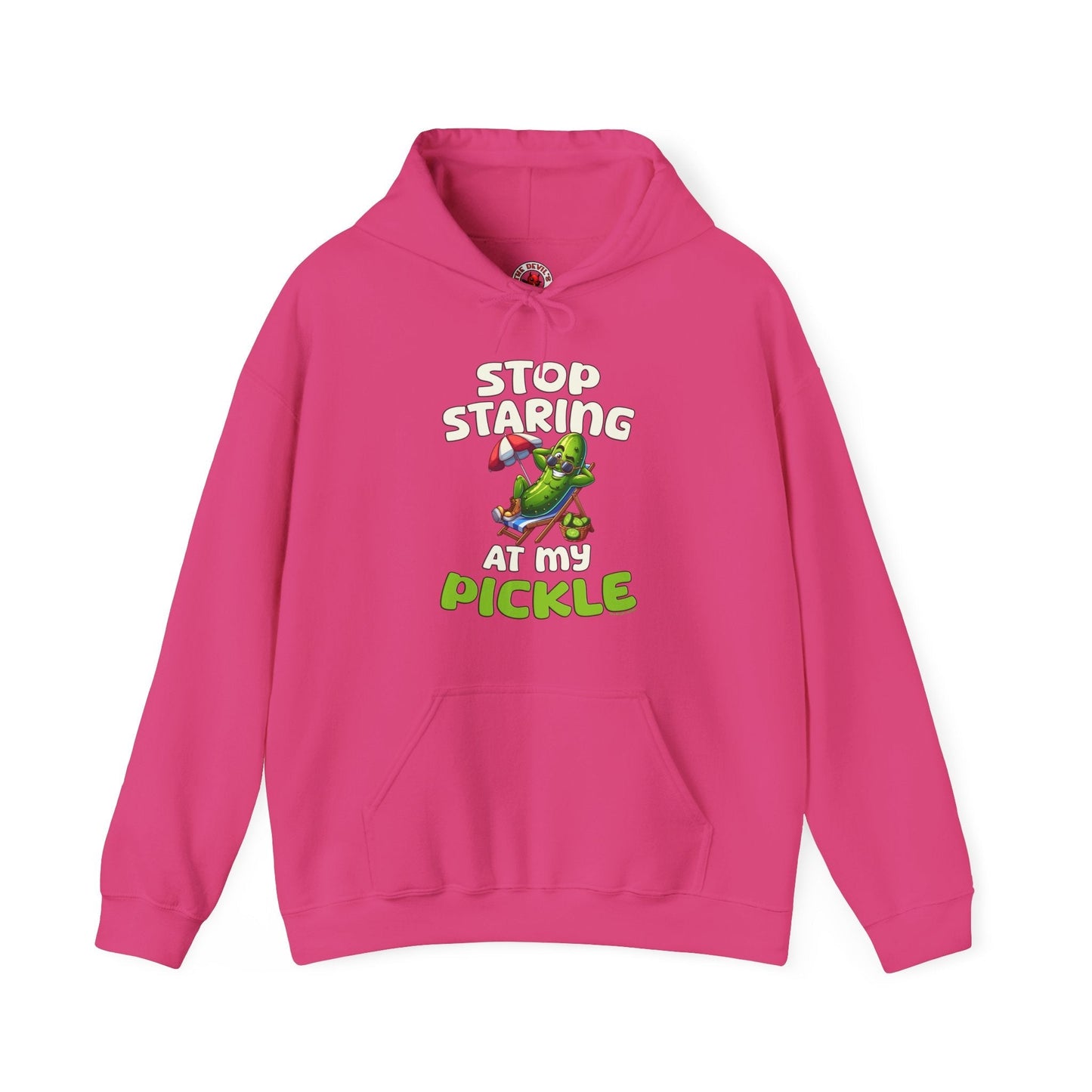 Stop Staring At My Pickle Hooded Sweatshirt The Devil's Pickle