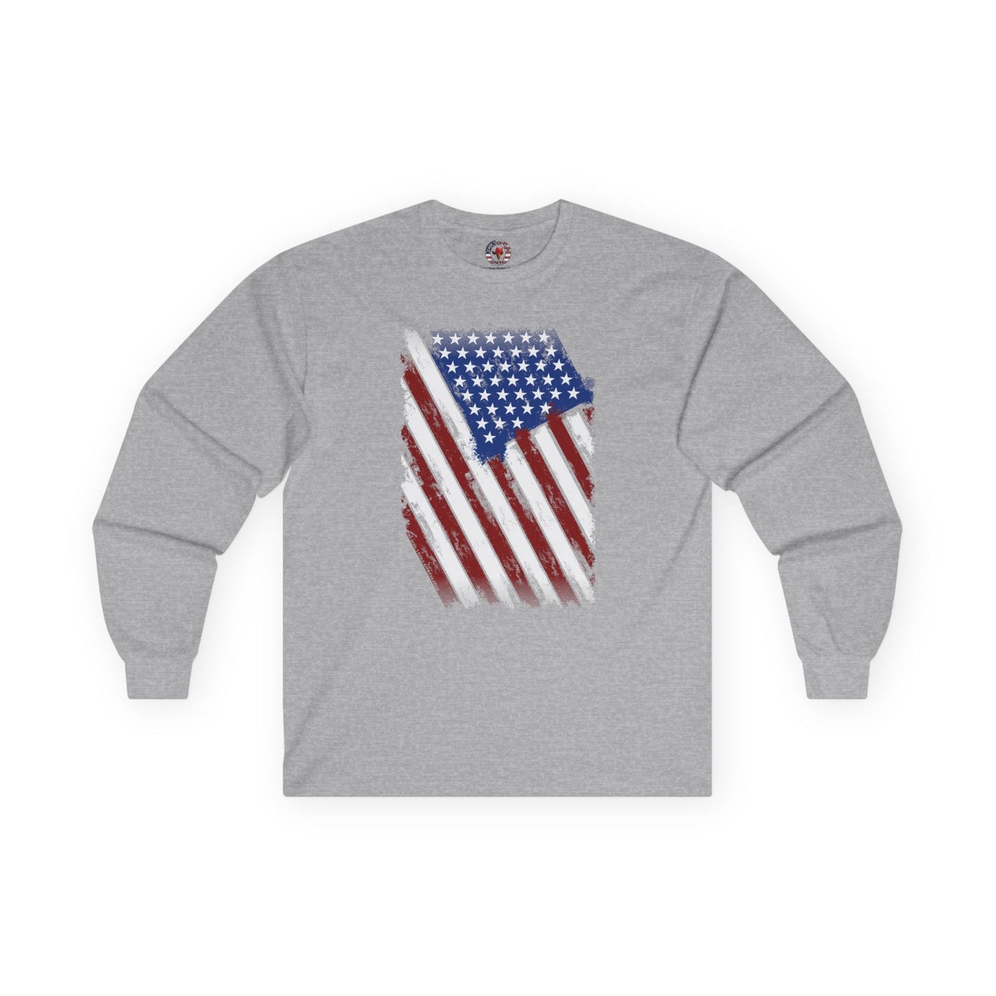Distressed American Flag Long Sleeve Tee The Devil's Pickle