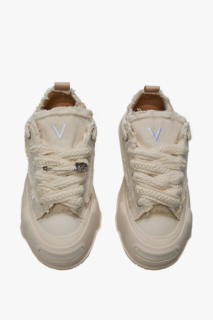 Valabasas Vision Shoes - Cream Leather Denim Exchange