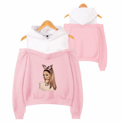 Off-shoulder hooded sweatshirt See size chart under “more details” The Fashion Celestial