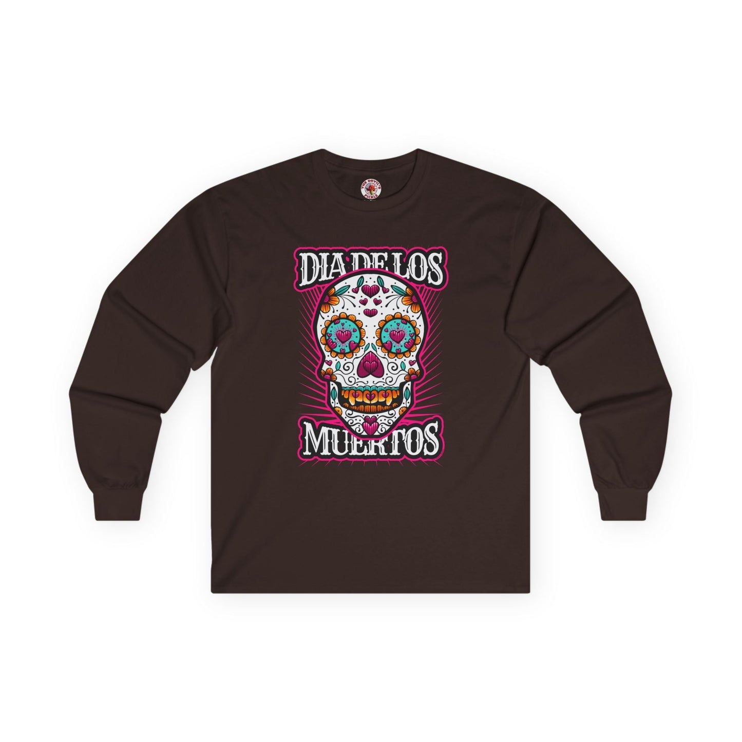 Dia De Los Muertos Skull Long Sleeve Tee The Devil's Pickle