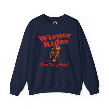 Free Wiener Rides Crewneck Sweatshirt The Devil's Pickle