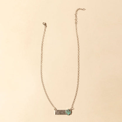 Myra Cowgirl cactus Charm Necklace for Women in Moonlit and Turquoise Myra USA