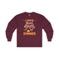 I Was Thinner Before Thanksgiving Dinner Long Sleeve Tee The Devil's Pickle
