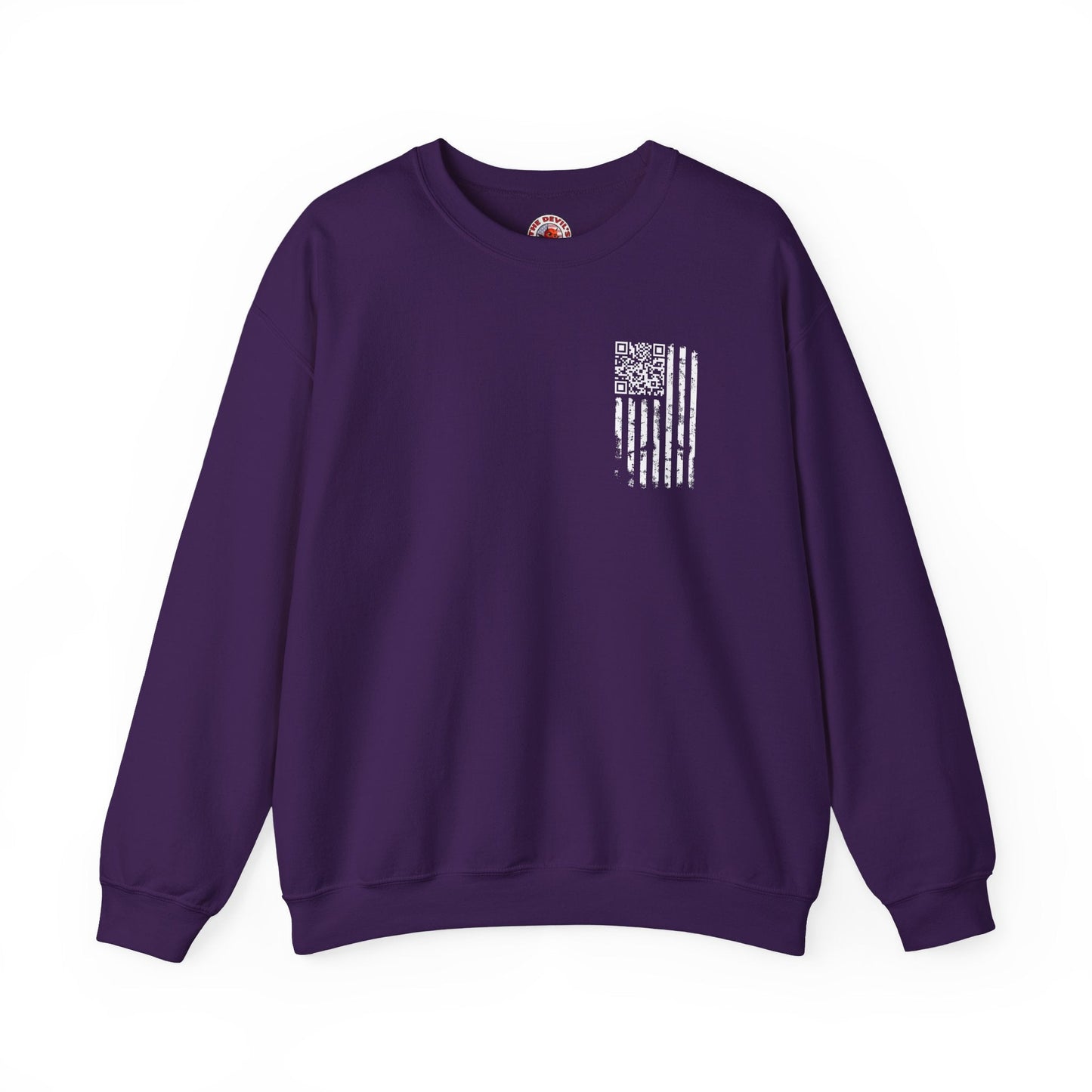 American Flag QR Code Crewneck Sweatshirt The Devil's Pickle