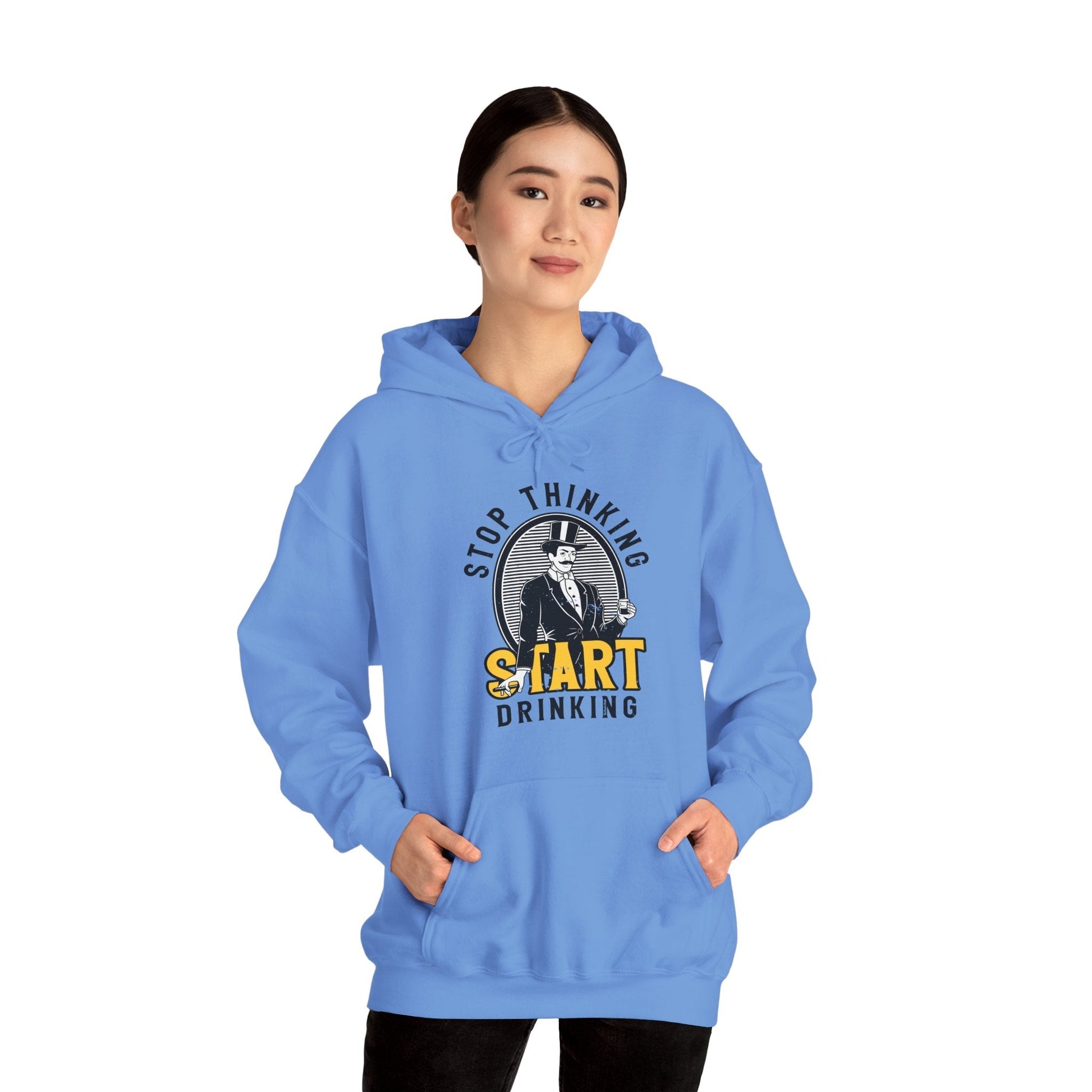 Stop Thinking Start Drinking Hooded Sweatshirt The Devil's Pickle