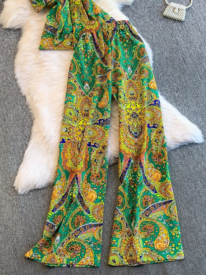 Printed Cami and Wide Leg Pants Set New Era Fashion LLc