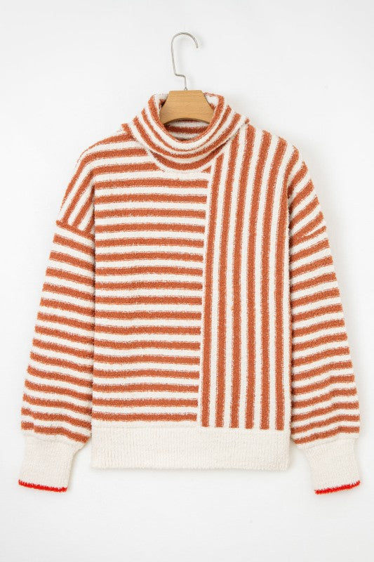 Stripe Cowl Neck Drop Shoulder Sweater Shop Style & More | Fresh Looks, Everyday Deals & Free Shipping