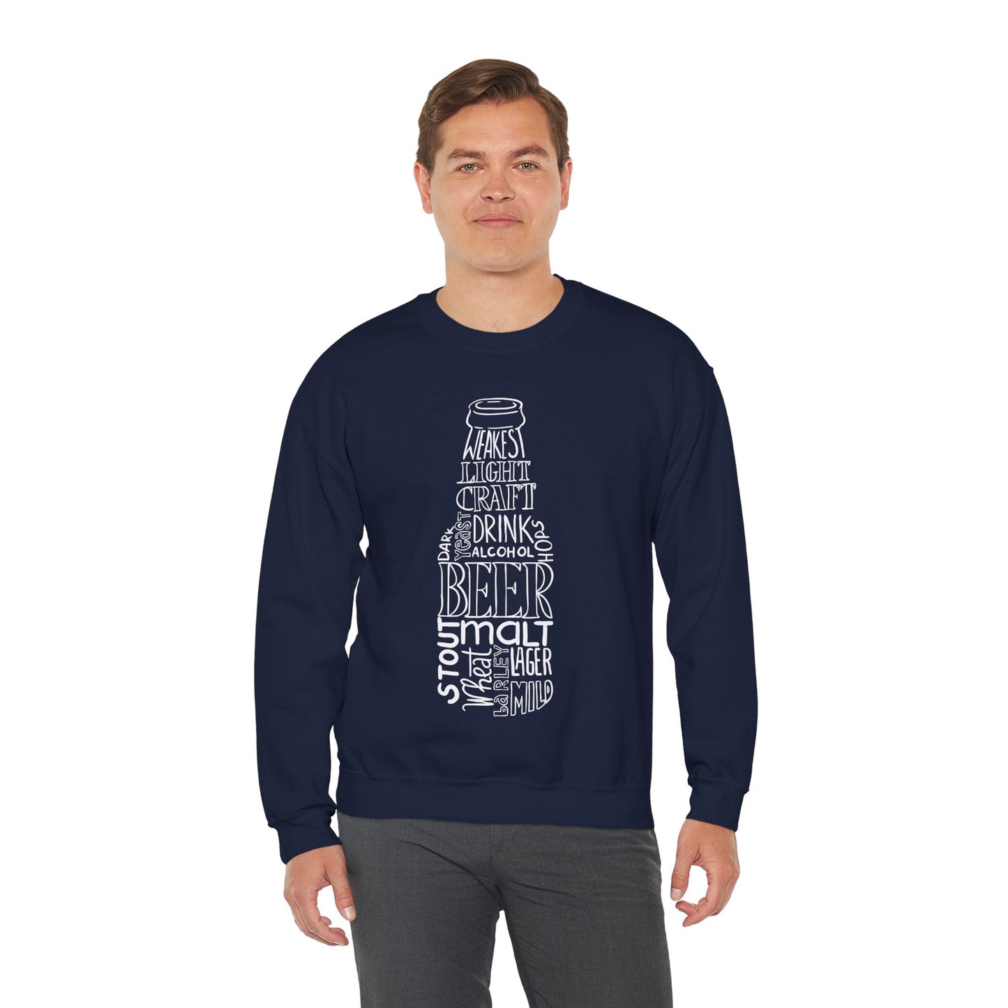 Beer Bottle of Words Crewneck Sweatshirt The Devil's Pickle