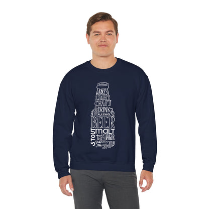Beer Bottle of Words Crewneck Sweatshirt The Devil's Pickle