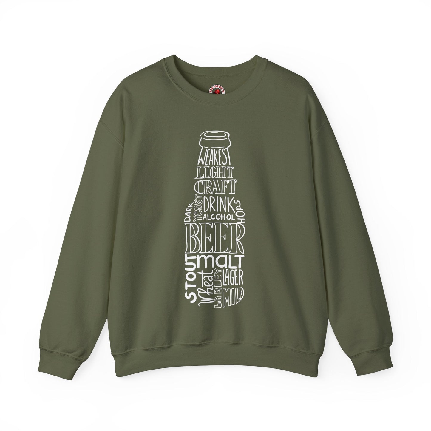Beer Bottle of Words Crewneck Sweatshirt The Devil's Pickle