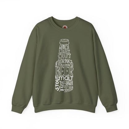 Beer Bottle of Words Crewneck Sweatshirt The Devil's Pickle