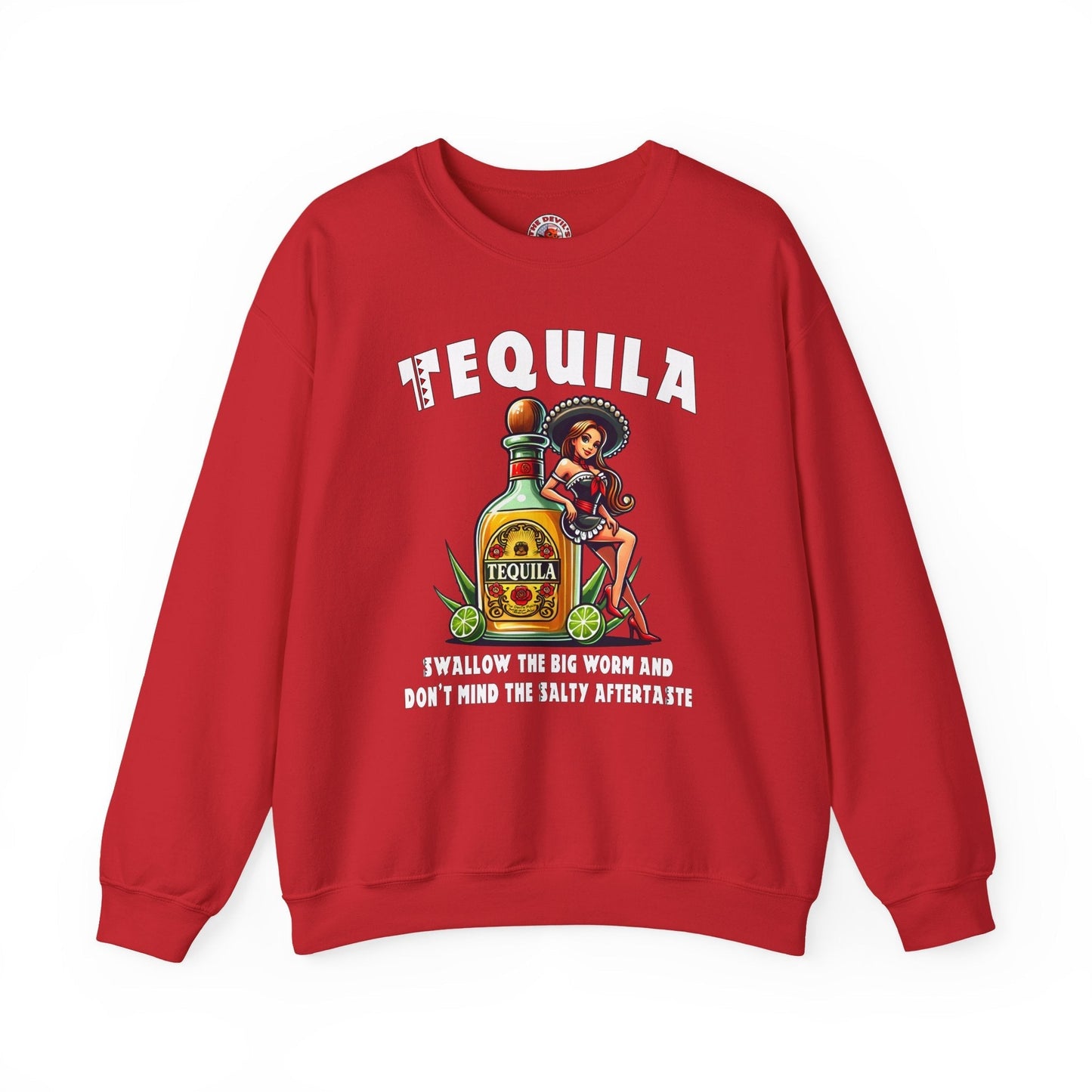 Tequila Swallow The Big Worm Crewneck Sweatshirt The Devil's Pickle
