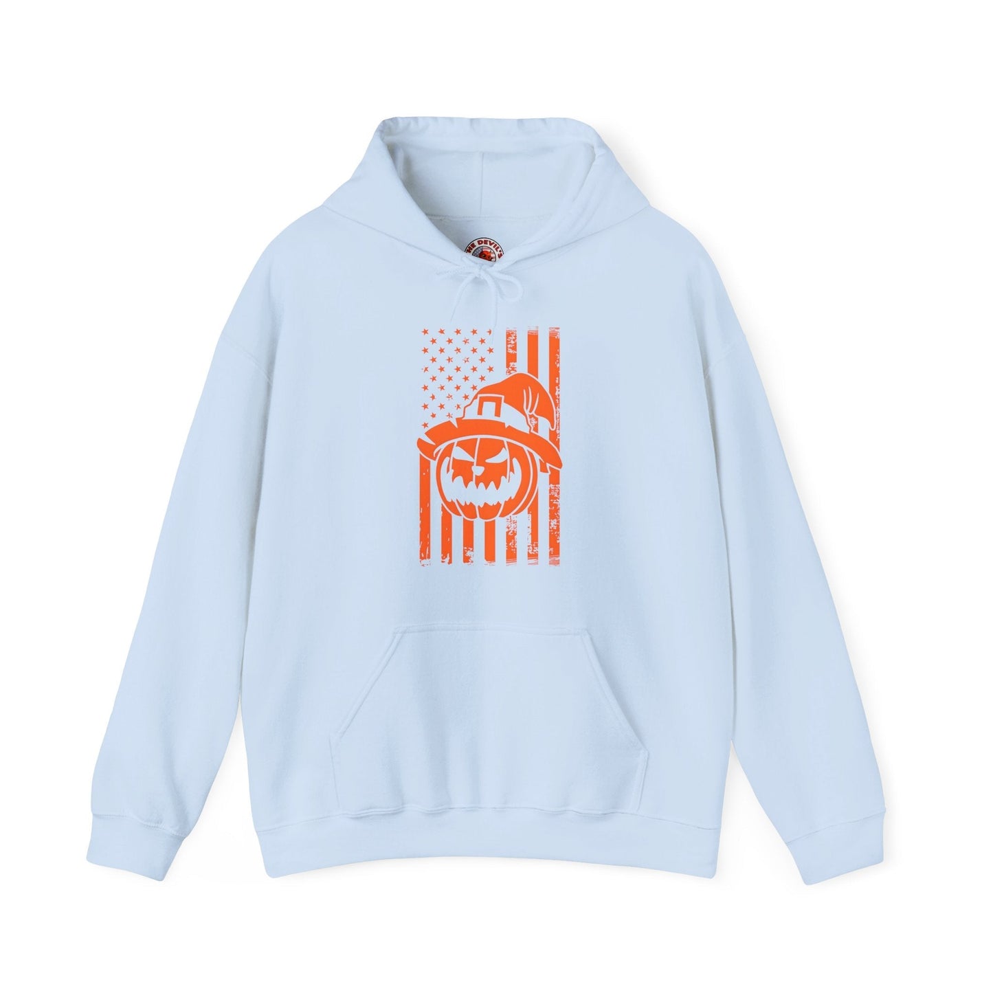 Pumpkin American Flag Hooded Sweatshirt The Devil's Pickle
