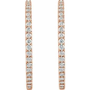 14K Rose 5 CTW Lab-Grown Diamond Inside-Outside 41.5 mm Hinged Hoop Earrings Ethereal Legacy Boutiques