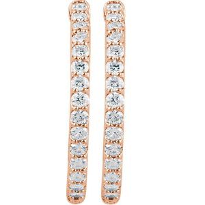 14K Rose 2 CTW Lab-Grown Diamond Inside-Outside 29.5 mm Hinged Hoop Earrings Ethereal Legacy Boutiques