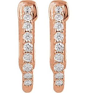 14K Rose 1/4 CTW Lab-Grown Diamond Inside-Outside 14.5 mm Hinged Hoop Earrings Ethereal Legacy Boutiques